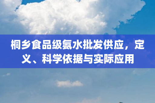 桐乡食品级氨水批发供应，定义、科学依据与实际应用