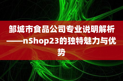 邹城市食品公司专业说明解析——nShop23的独特魅力与优势