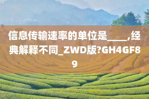 信息传输速率的单位是____,经典解释不同_ZWD版?GH4GF89