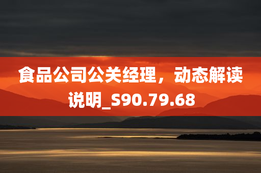 食品公司公关经理，动态解读说明_S90.79.68