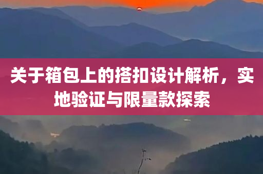 关于箱包上的搭扣设计解析，实地验证与限量款探索