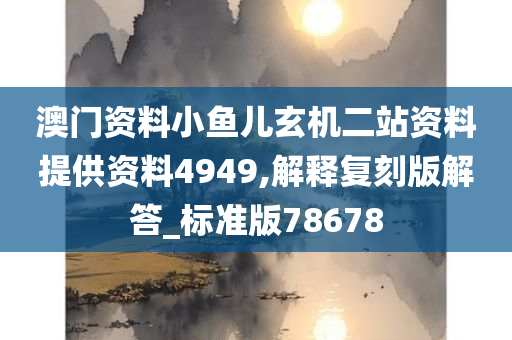 澳门资料小鱼儿玄机二站资料提供资料4949,解释复刻版解答_标准版78678