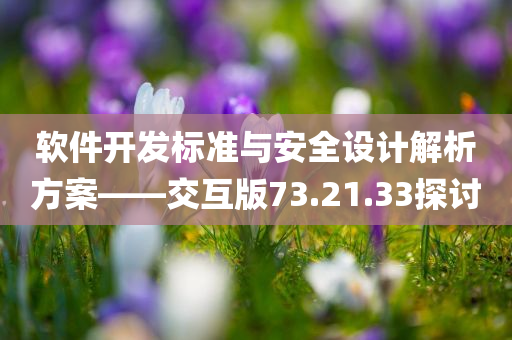 软件开发标准与安全设计解析方案——交互版73.21.33探讨