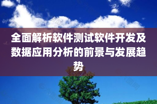 全面解析软件测试软件开发及数据应用分析的前景与发展趋势