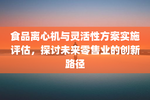 食品离心机与灵活性方案实施评估，探讨未来零售业的创新路径