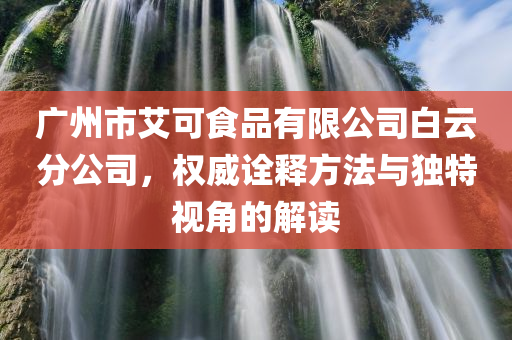 广州市艾可食品有限公司白云分公司，权威诠释方法与独特视角的解读