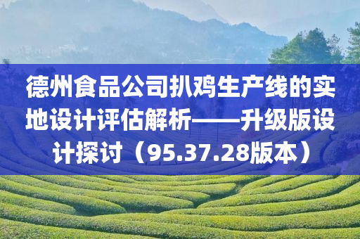 德州食品公司扒鸡生产线的实地设计评估解析——升级版设计探讨（95.37.28版本）