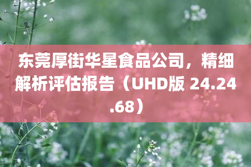 东莞厚街华星食品公司，精细解析评估报告（UHD版 24.24.68）