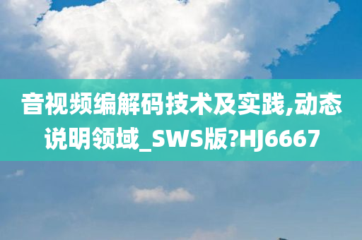 音视频编解码技术及实践,动态说明领域_SWS版?HJ6667