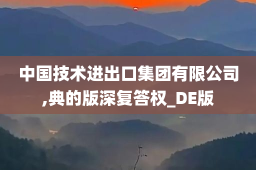 中国技术进出口集团有限公司,典的版深复答权_DE版