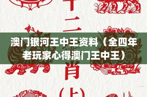 澳门银河王中王资料（全四年老玩家心得澳门王中王）