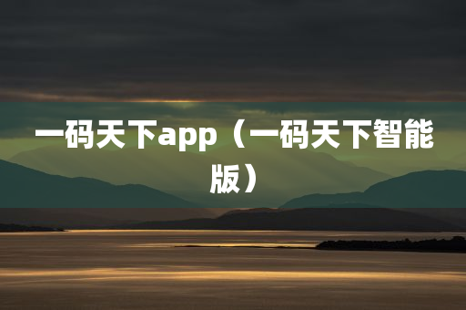 一码天下app（一码天下智能版）