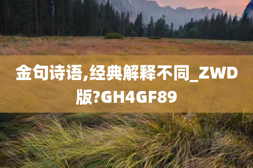 金句诗语,经典解释不同_ZWD版?GH4GF89