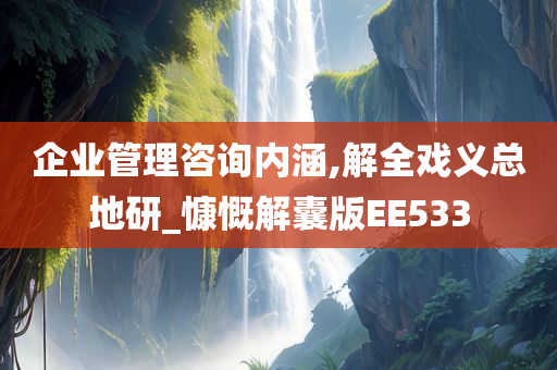 企业管理咨询内涵,解全戏义总地研_慷慨解囊版EE533