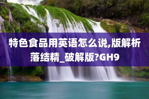 特色食品用英语怎么说,版解析落结精_破解版?GH9