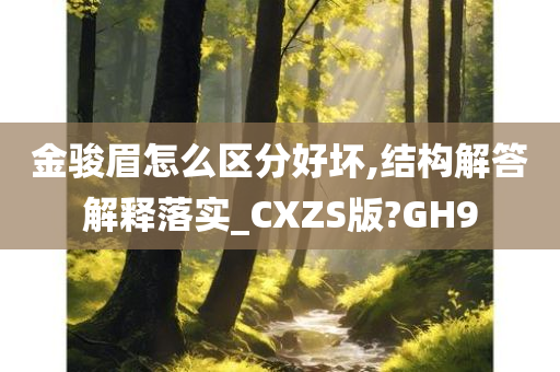 金骏眉怎么区分好坏,结构解答解释落实_CXZS版?GH9