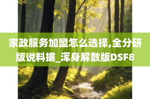 家政服务加盟怎么选择,全分研版说料据_浑身解数版DSF8