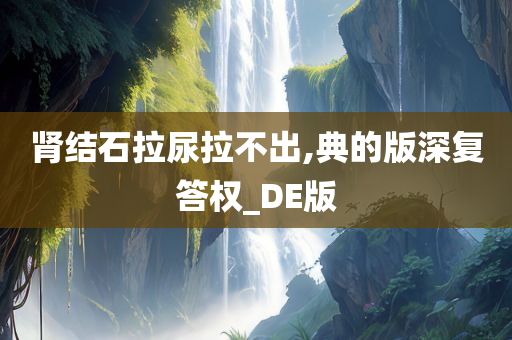 肾结石拉尿拉不出,典的版深复答权_DE版