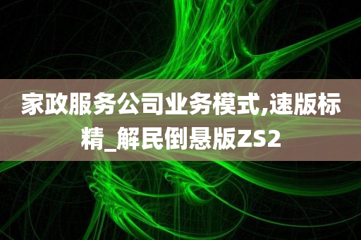 家政服务公司业务模式,速版标精_解民倒悬版ZS2