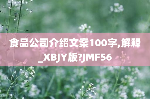 食品公司介绍文案100字,解释_XBJY版?JMF56