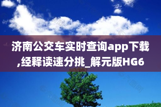 济南公交车实时查询app下载,经释读速分挑_解元版HG6