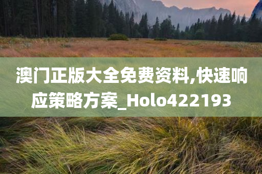 澳门正版大全免费资料,快速响应策略方案_Holo422193