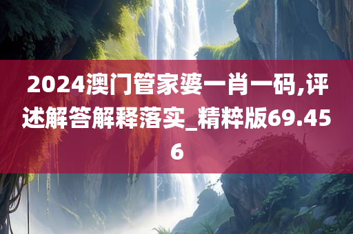 2024澳门管家婆一肖一码,评述解答解释落实_精粹版69.456