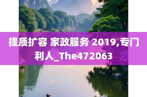 提质扩容 家政服务 2019,专门利人_The472063