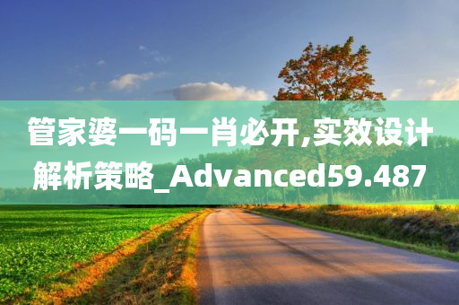 管家婆一码一肖必开,实效设计解析策略_Advanced59.487