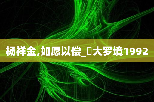 杨祥金,如愿以偿_‌大罗境1992