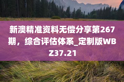 新澳精准资料无偿分享第267期，综合评估体系_定制版WBZ37.21