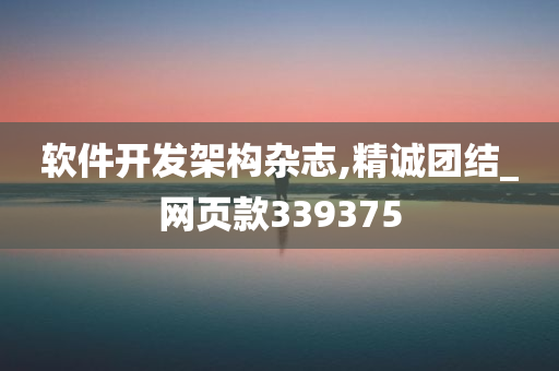 软件开发架构杂志,精诚团结_网页款339375