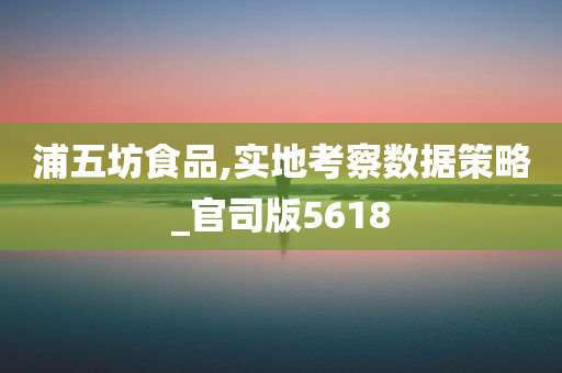 浦五坊食品,实地考察数据策略_官司版5618