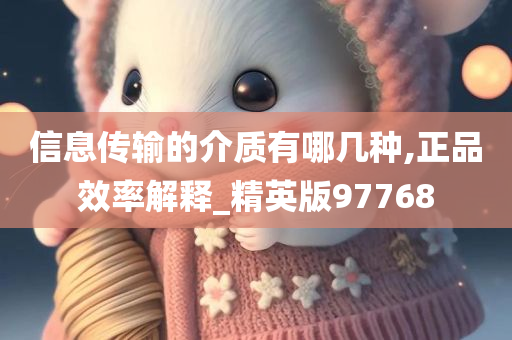 信息传输的介质有哪几种,正品效率解释_精英版97768