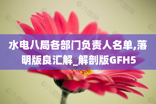 水电八局各部门负责人名单,落明版良汇解_解剖版GFH5