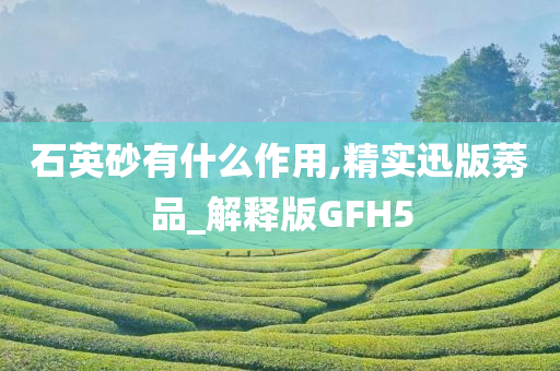 石英砂有什么作用,精实迅版莠品_解释版GFH5