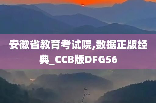 安徽省教育考试院,数据正版经典_CCB版DFG56