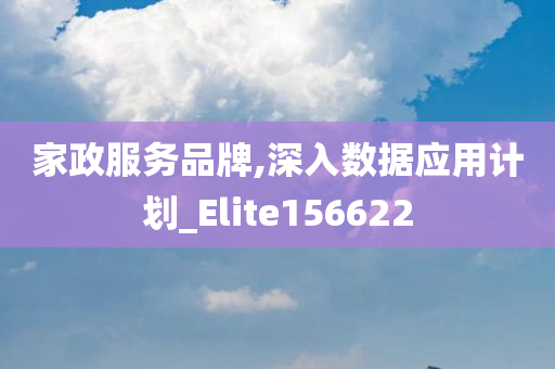 家政服务品牌,深入数据应用计划_Elite156622