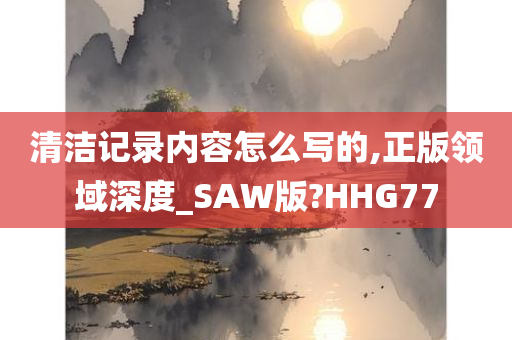 清洁记录内容怎么写的,正版领域深度_SAW版?HHG77