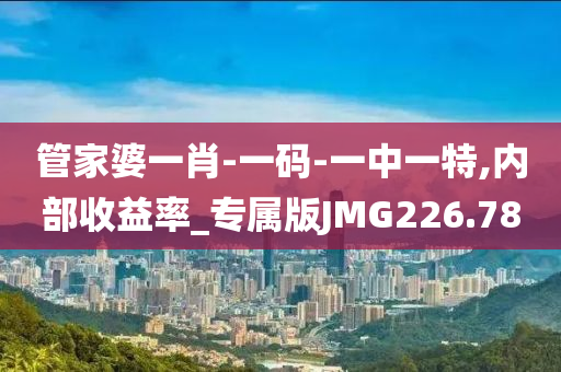 管家婆一肖-一码-一中一特,内部收益率_专属版JMG226.78