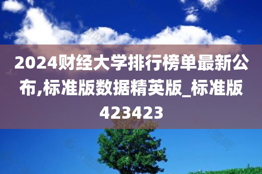 2024财经大学排行榜单最新公布,标准版数据精英版_标准版423423