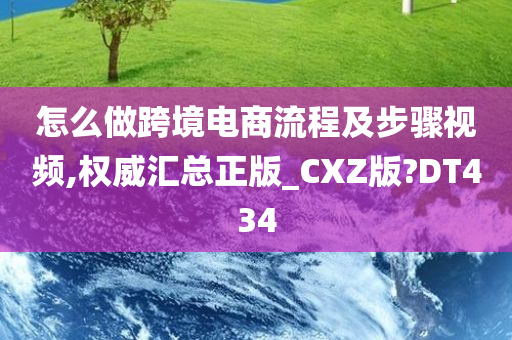 怎么做跨境电商流程及步骤视频,权威汇总正版_CXZ版?DT434