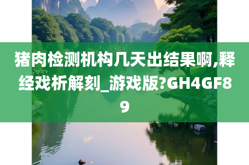 猪肉检测机构几天出结果啊,释经戏析解刻_游戏版?GH4GF89