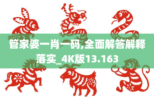 管家婆一肖一码,全面解答解释落实_4K版13.163