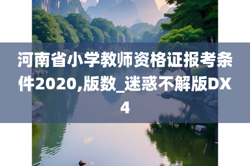 河南省小学教师资格证报考条件2020,版数_迷惑不解版DX4