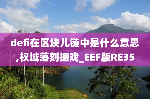 defi在区块儿链中是什么意思,权域落刻据戏_EEF版RE35