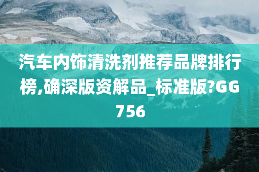 汽车内饰清洗剂推荐品牌排行榜,确深版资解品_标准版?GG756