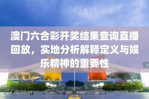 澳门六合彩开奖结果查询直播回放，实地分析解释定义与娱乐精神的重要性