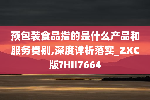 预包装食品指的是什么产品和服务类别,深度详析落实_ZXC版?HII7664