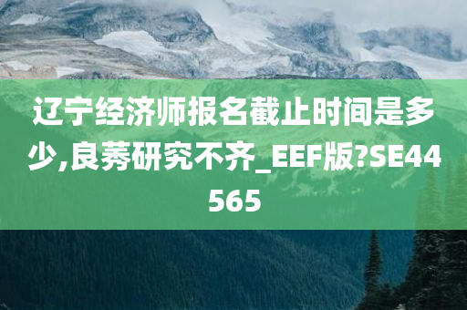 辽宁经济师报名截止时间是多少,良莠研究不齐_EEF版?SE44565